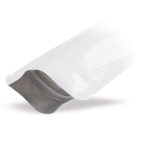 Sachet doypack blanc — vue d'application du sachet en situation d'emballage